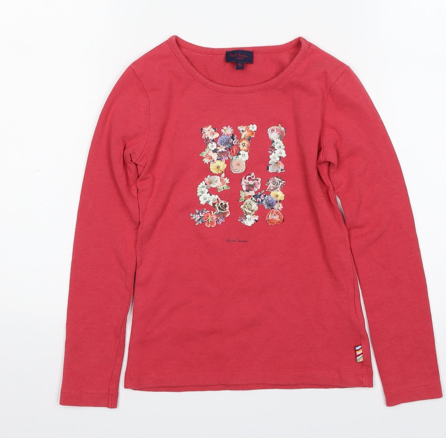 Paul Smith Girls Pink  Modal Pullover T-Shirt Size 8 Years Crew Neck Pullover - WISH