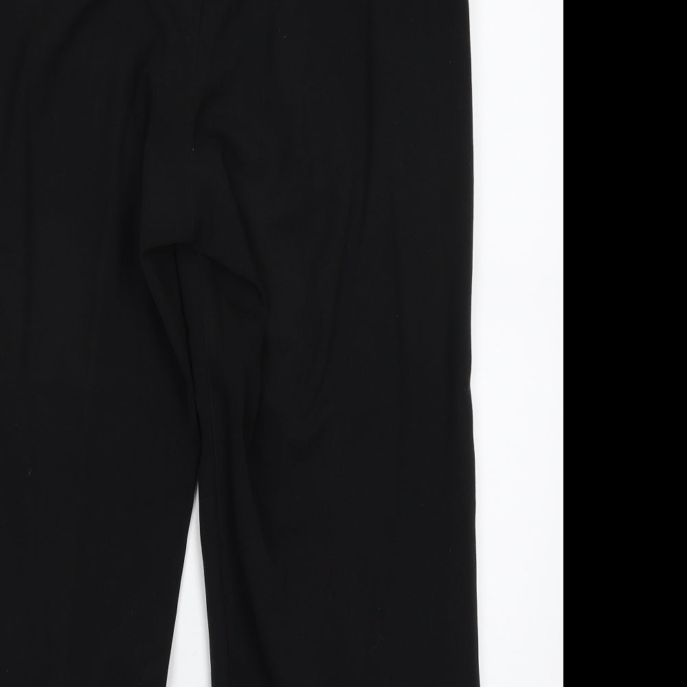 New Look Womens Black  Polyester Cropped Trousers Size 12 L22 in Regular Zip
