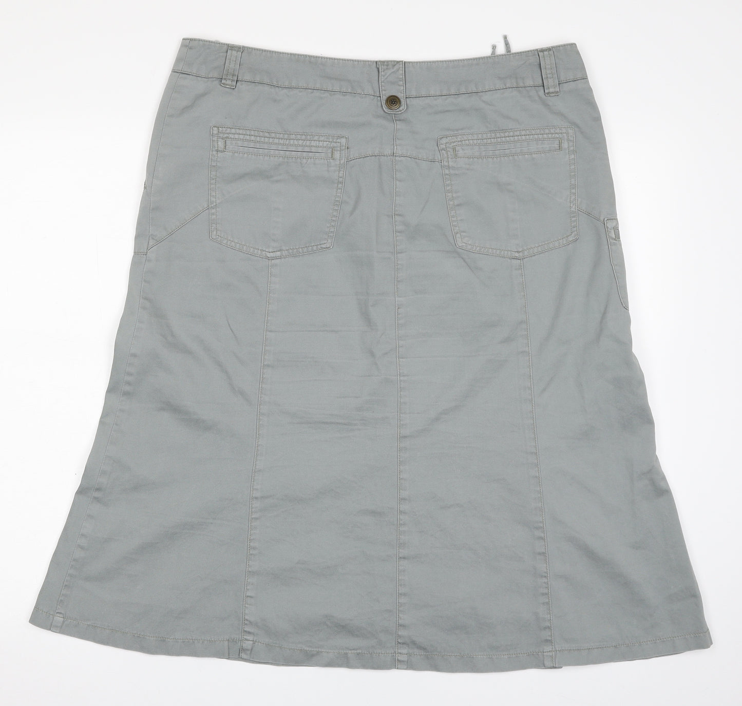 Principles Womens Grey  Cotton A-Line Skirt Size 16   Zip
