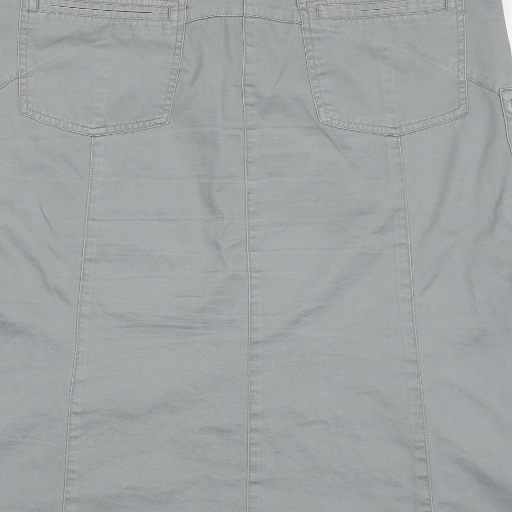 Principles Womens Grey  Cotton A-Line Skirt Size 16   Zip