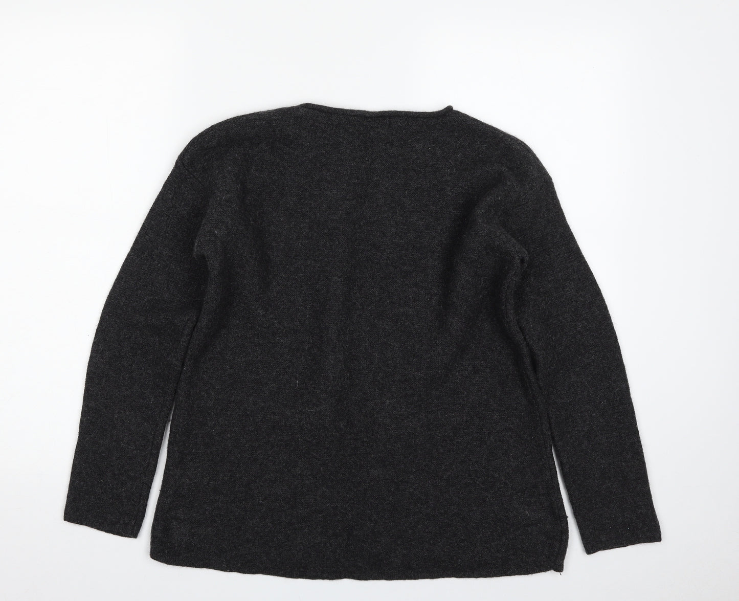 Seasalt Cornwall  Womens Grey Crew Neck  Wool Pullover Jumper Size 10