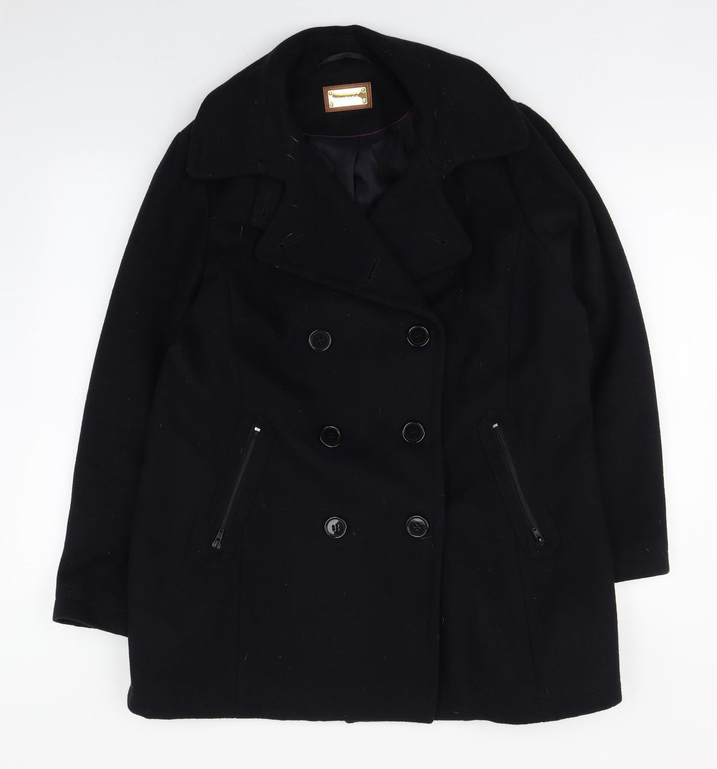 Per Una Womens Blue   Overcoat Coat Size 18  Button