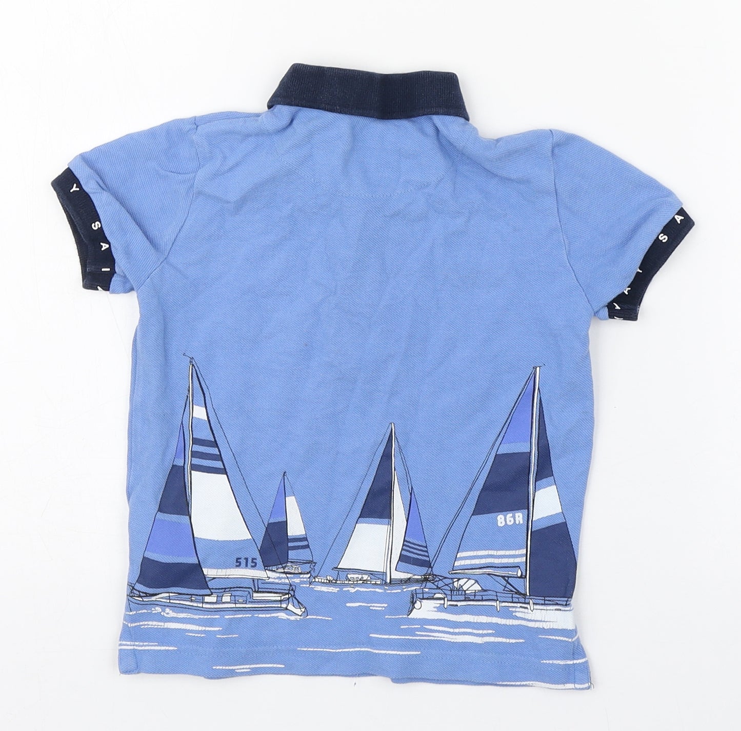 Mayoral Boys Blue  Cotton Basic Polo Size 3 Years Collared Button
