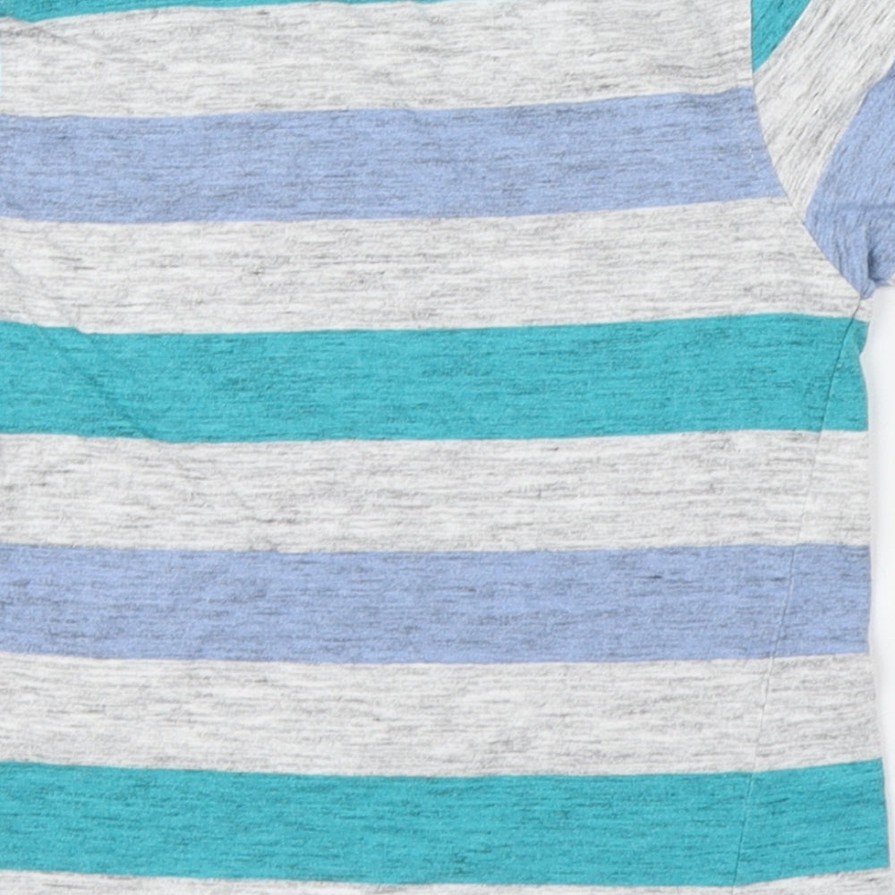 George Boys Multicoloured Striped Cotton Basic T-Shirt Size 3-4 Years Round Neck Pullover
