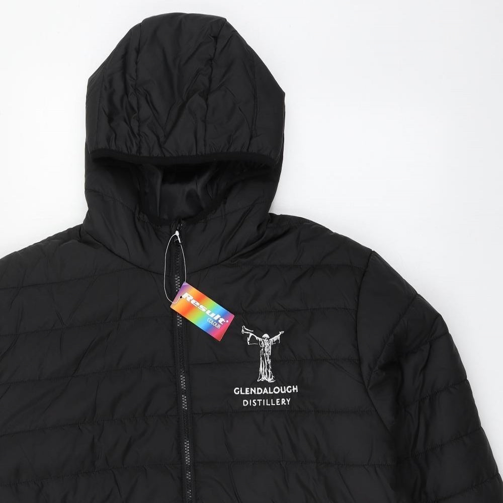 Result Colour Mens Black   Parka Coat Size XL  Zip
