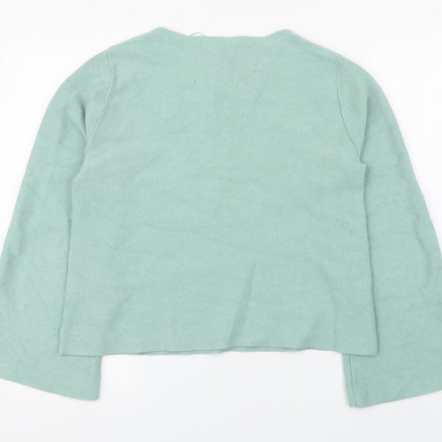 Oasis Womens Green  Viscose Basic T-Shirt Size S Round Neck