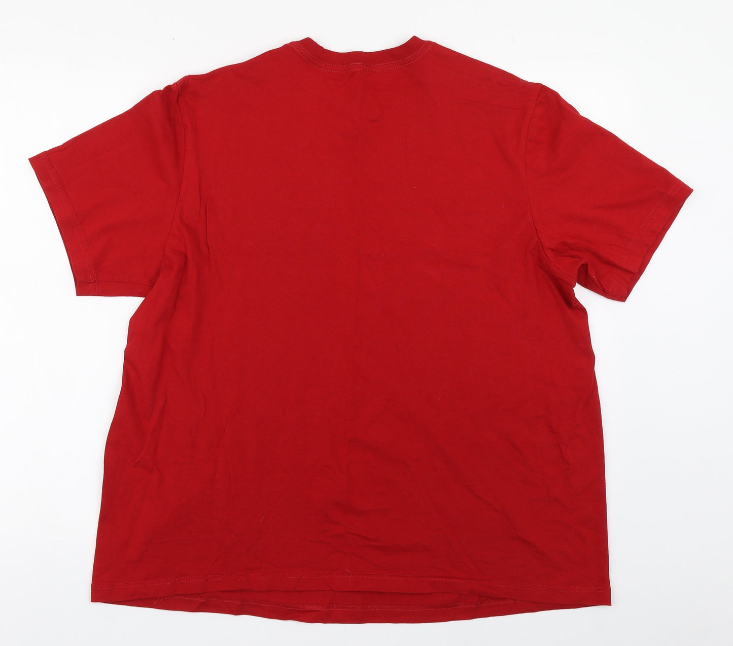 Nike Mens Red  Cotton  T-Shirt Size L Round Neck  - Air Max