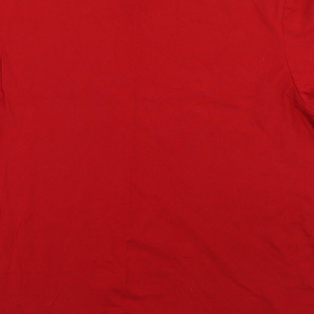 Nike Mens Red  Cotton  T-Shirt Size L Round Neck  - Air Max