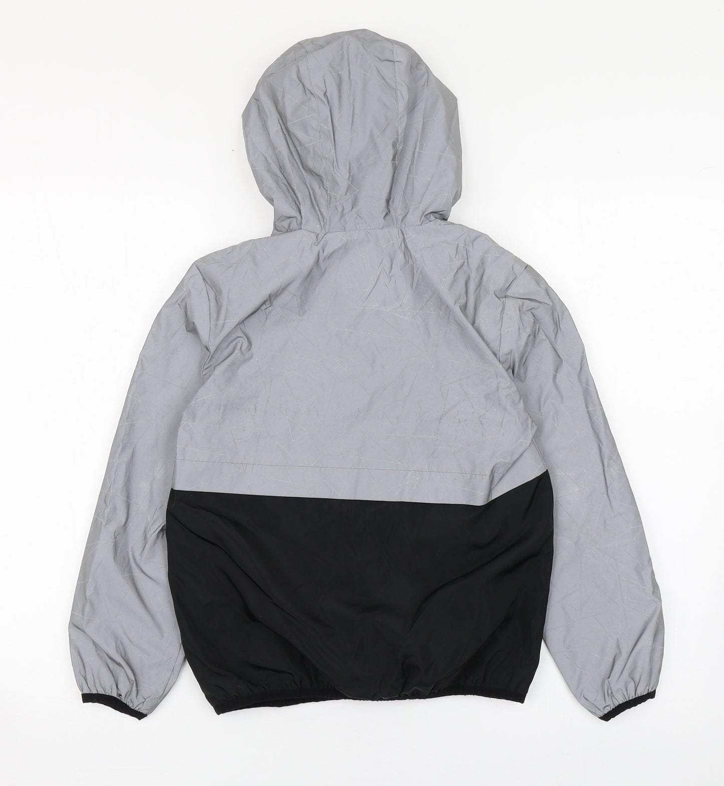 George Boys Grey   Windbreaker Coat Size 8-9 Years  Zip - Highly reflective
