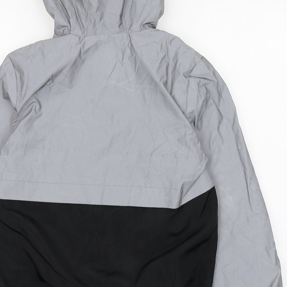 George Boys Grey   Windbreaker Coat Size 8-9 Years  Zip - Highly reflective