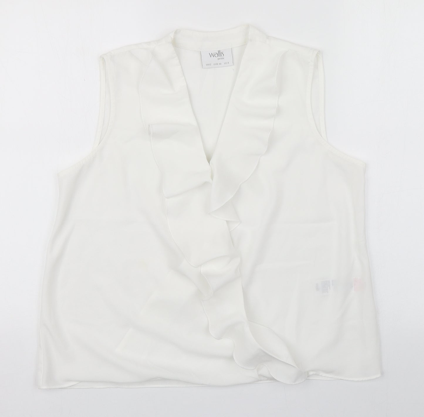 Wallis Womens White  Polyester Basic Tank Size 12 V-Neck