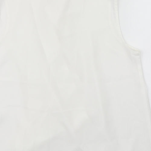 Wallis Womens White  Polyester Basic Tank Size 12 V-Neck