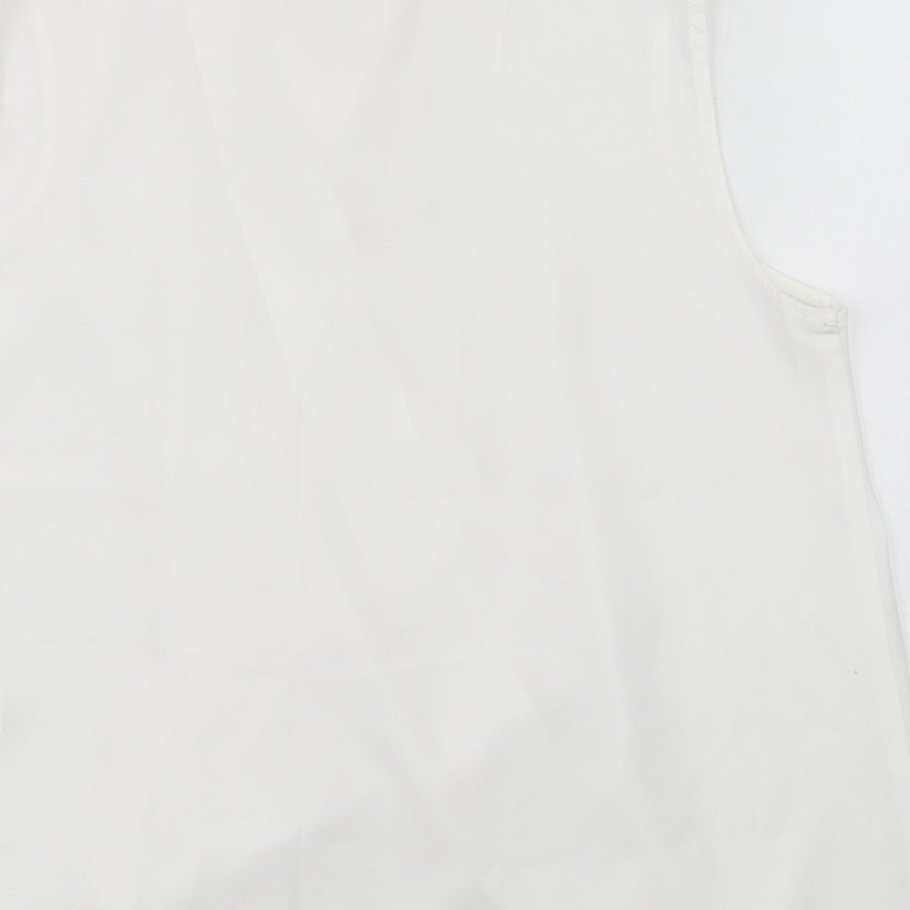 Wallis Womens White  Polyester Basic Tank Size 12 V-Neck