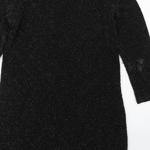 Wallis Womens Black  Nylon Sheath  Size S  Boat Neck Pullover