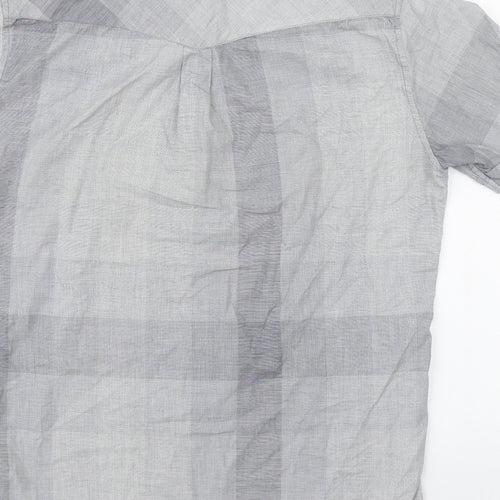 Fifty Five DSL Mens Grey Plaid Cotton  Button-Up Size M Collared