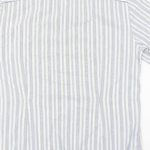 River Island Mens Blue Striped Cotton  Button-Up Size M Collared