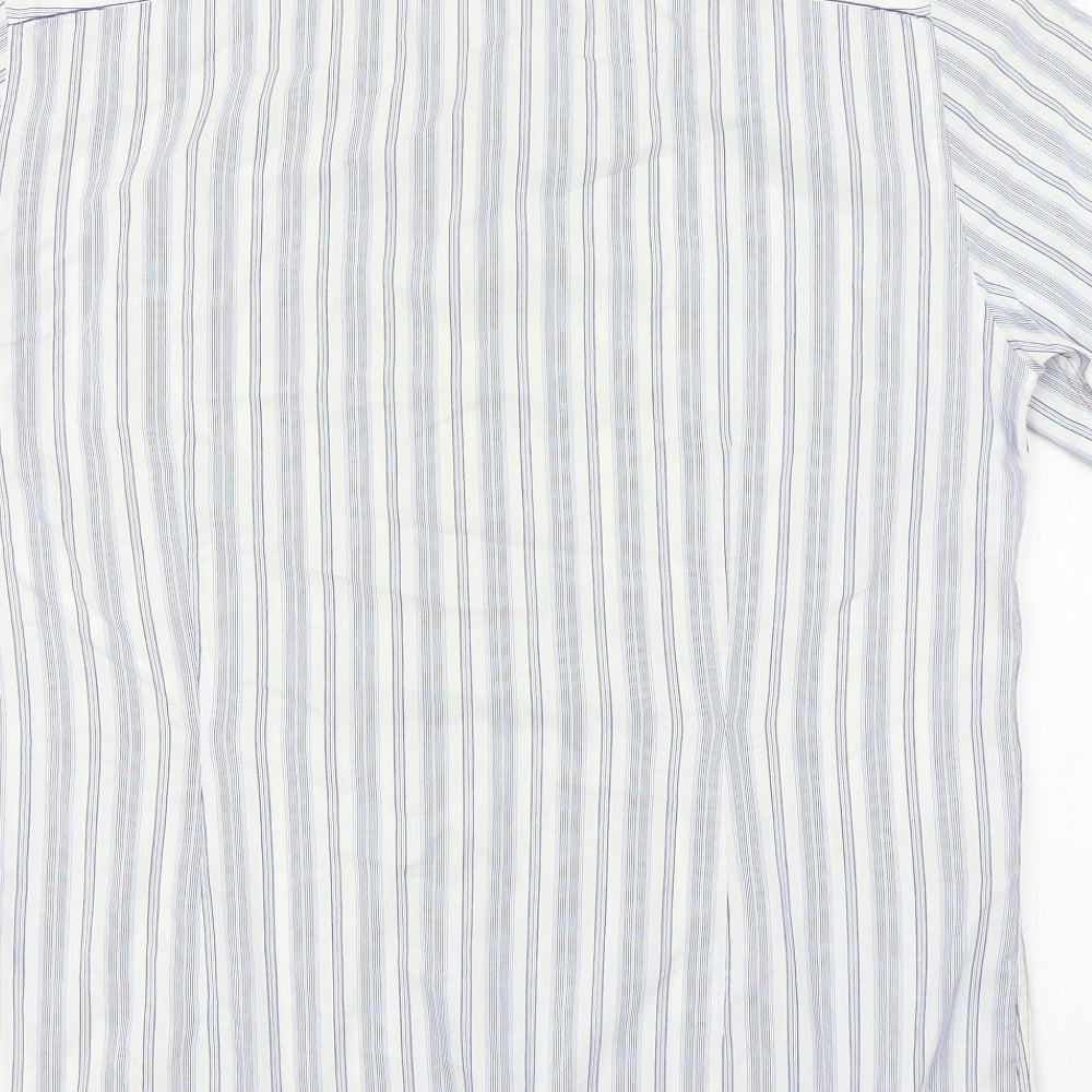 River Island Mens Blue Striped Cotton  Button-Up Size M Collared
