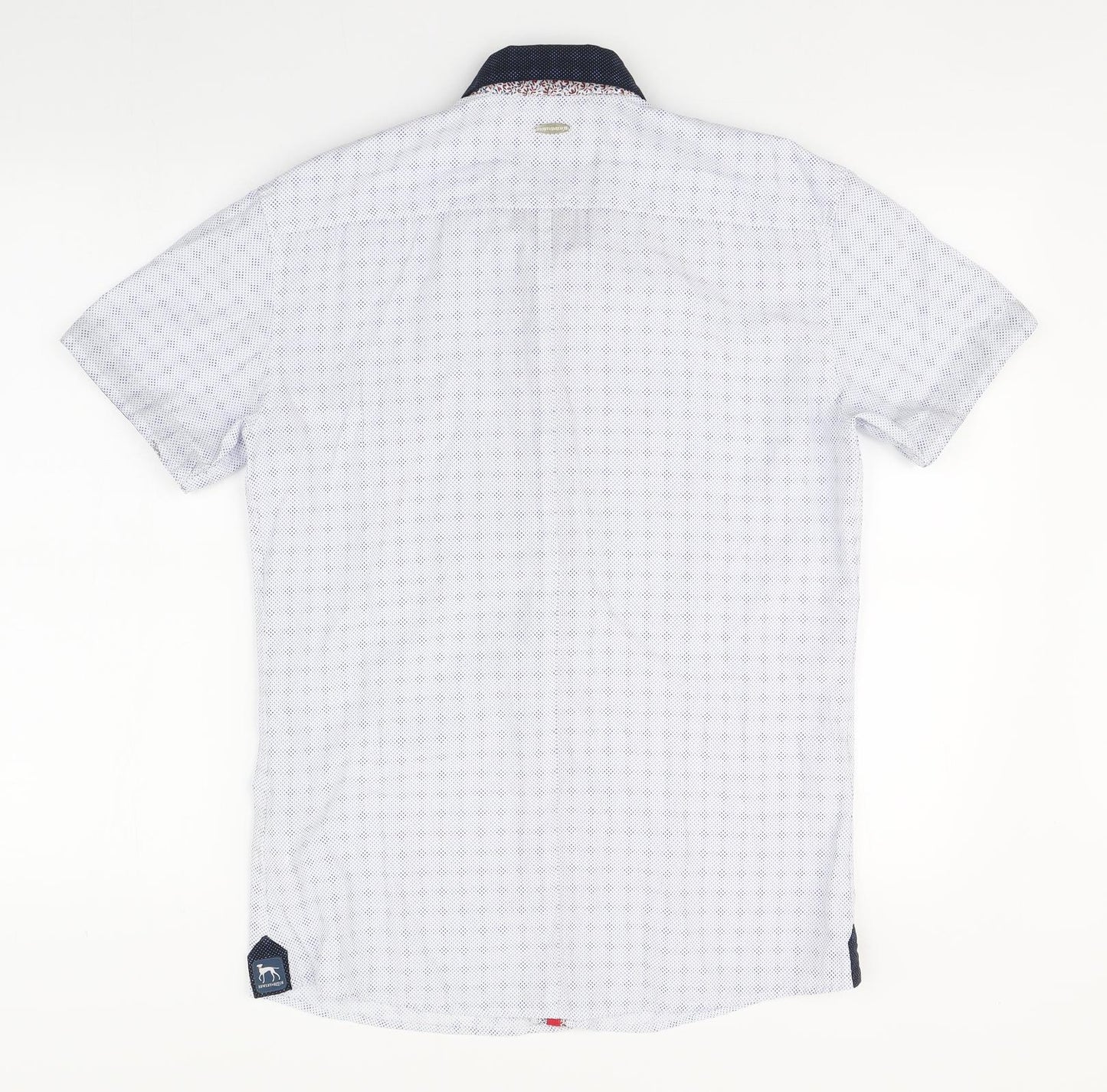 Bewley & Ritch Mens Blue Polka Dot Cotton  Button-Up Size M Collared