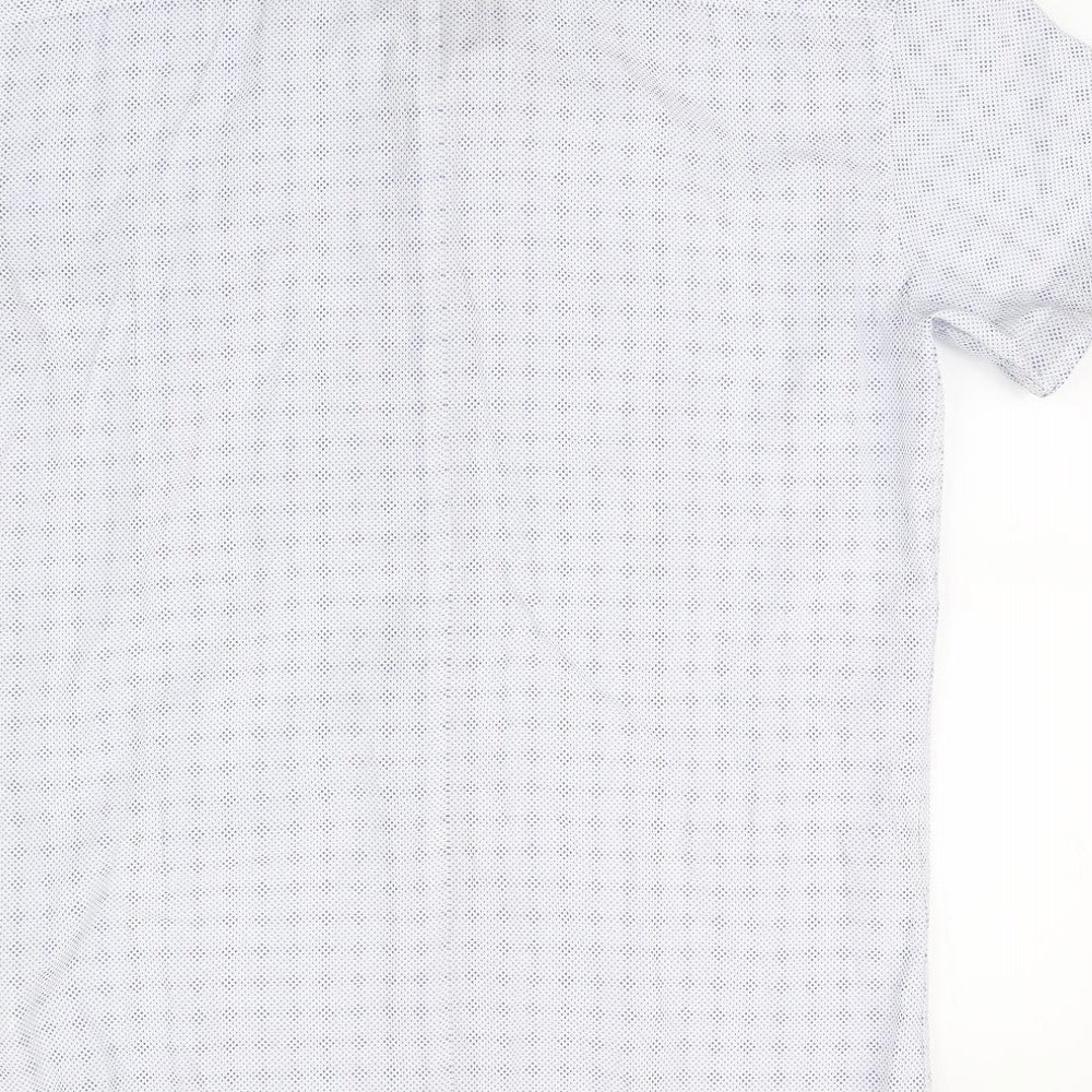 Bewley & Ritch Mens Blue Polka Dot Cotton  Button-Up Size M Collared
