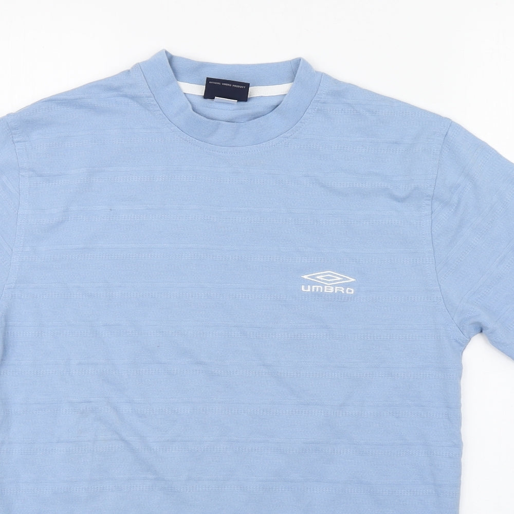 Umbro Mens Blue  Polyester  T-Shirt Size S Round Neck