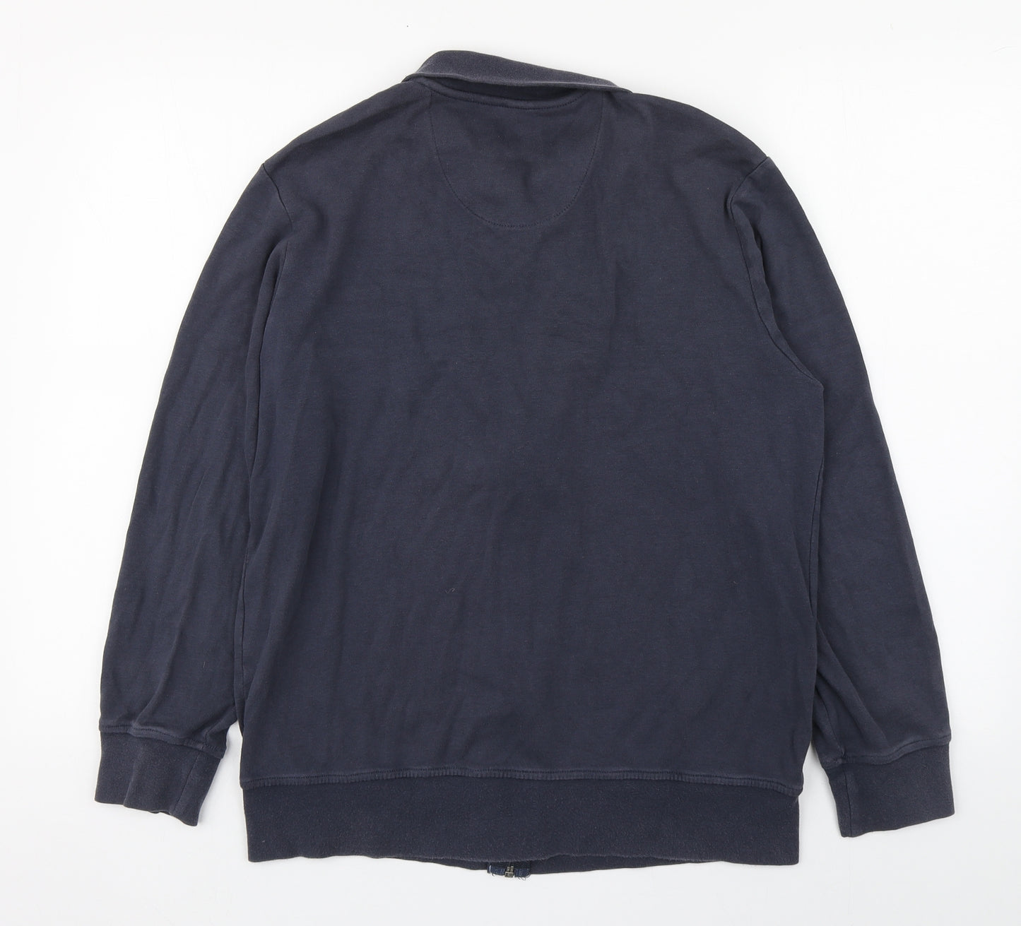 Primark Mens Blue High Neck  Cotton Full Zip Jumper Size M