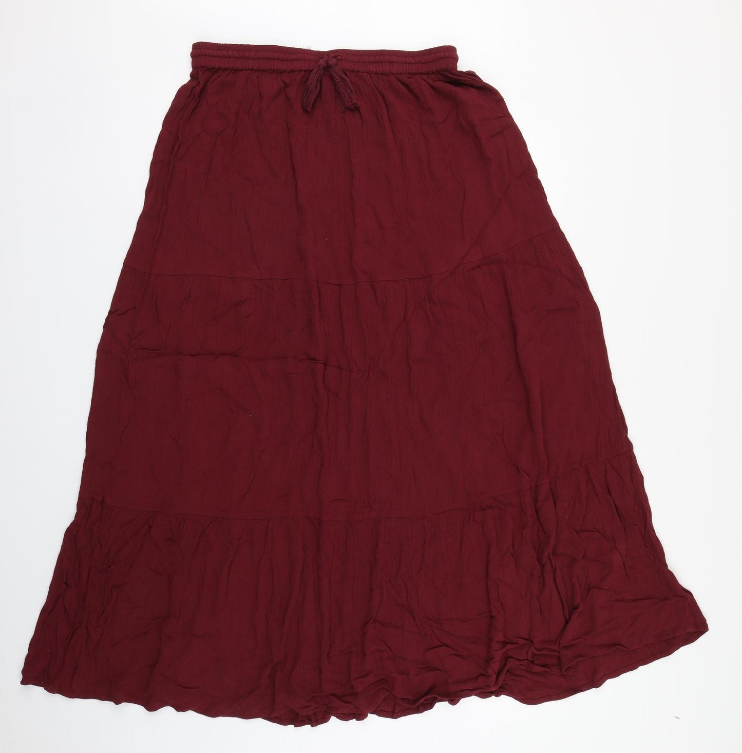 Evans Womens Red  Viscose Maxi Skirt Size 18
