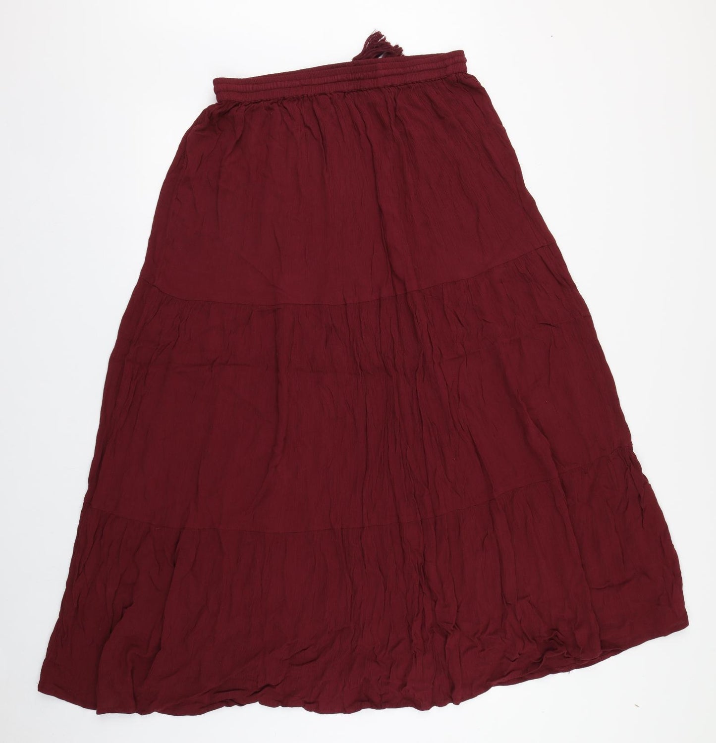 Evans Womens Red  Viscose Maxi Skirt Size 18