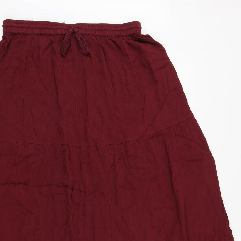 Evans Womens Red  Viscose Maxi Skirt Size 18