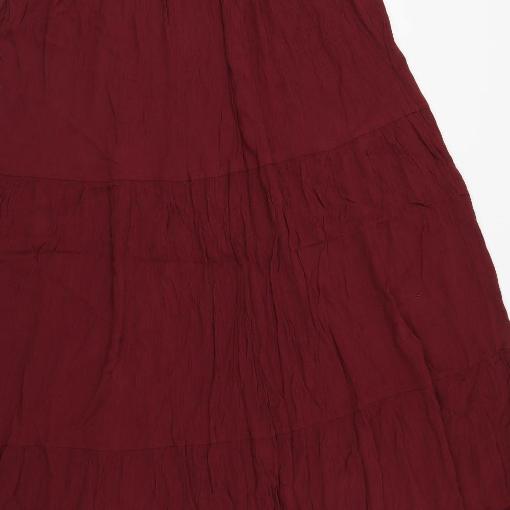 Evans Womens Red  Viscose Maxi Skirt Size 18