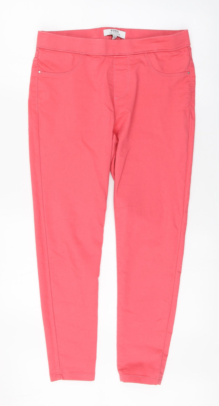 Eden Womens Pink Cotton Jegging Jeans Size 12 L25 in Regular