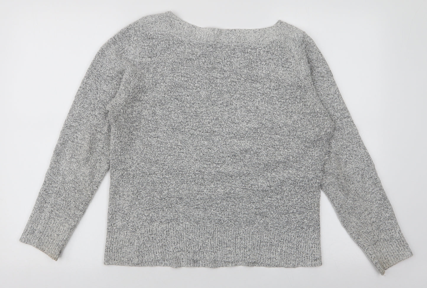 M & Co Womens Grey Boat Neck  Polyester Pullover Jumper Size M