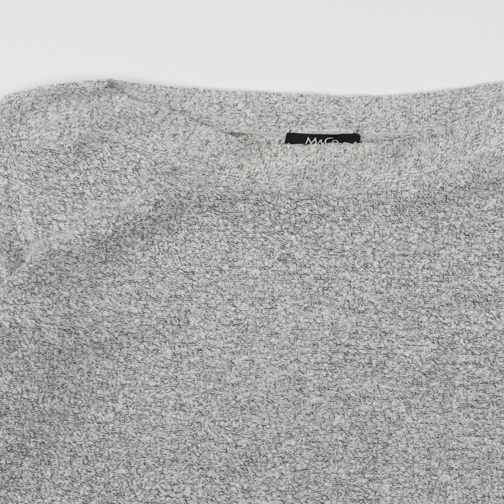 M & Co Womens Grey Boat Neck  Polyester Pullover Jumper Size M