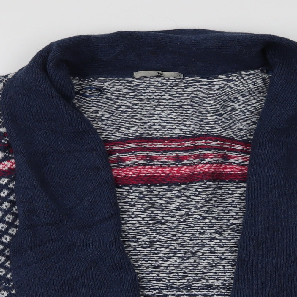 TU Womens Multicoloured Collared Fair Isle Cotton Cardigan Jumper Size 16