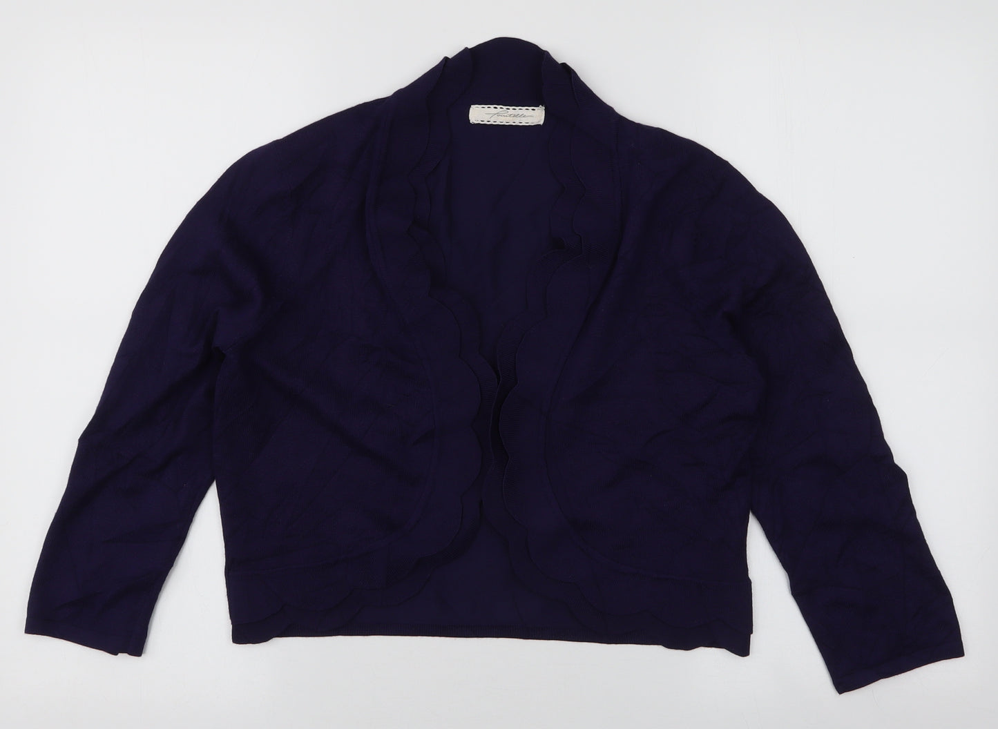 Pointelle Womens Blue V-Neck  Viscose Cardigan Jumper Size M