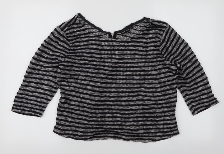 New Look Womens Multicoloured V-Neck Striped Polyester Pullover Jumper Size 16