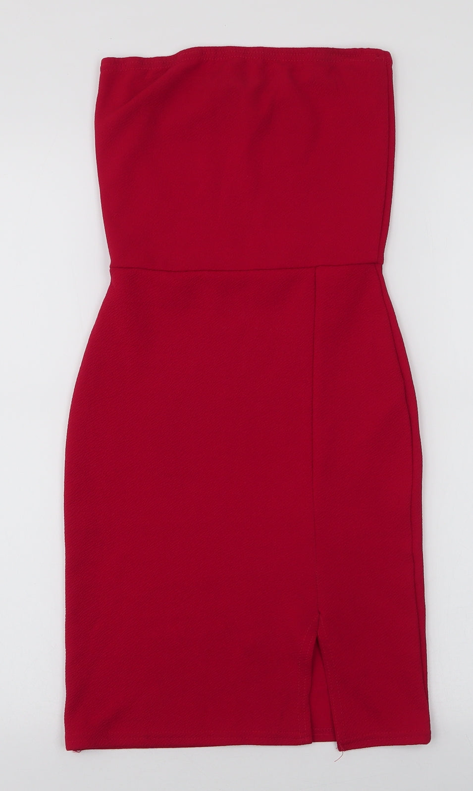 PRETTYLITTLETHING Womens Red  Polyester Ball Gown  Size 6  Off the Shoulder Pullover