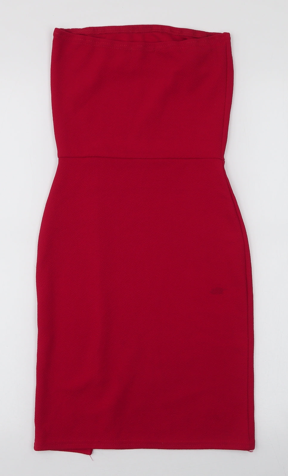 PRETTYLITTLETHING Womens Red  Polyester Ball Gown  Size 6  Off the Shoulder Pullover
