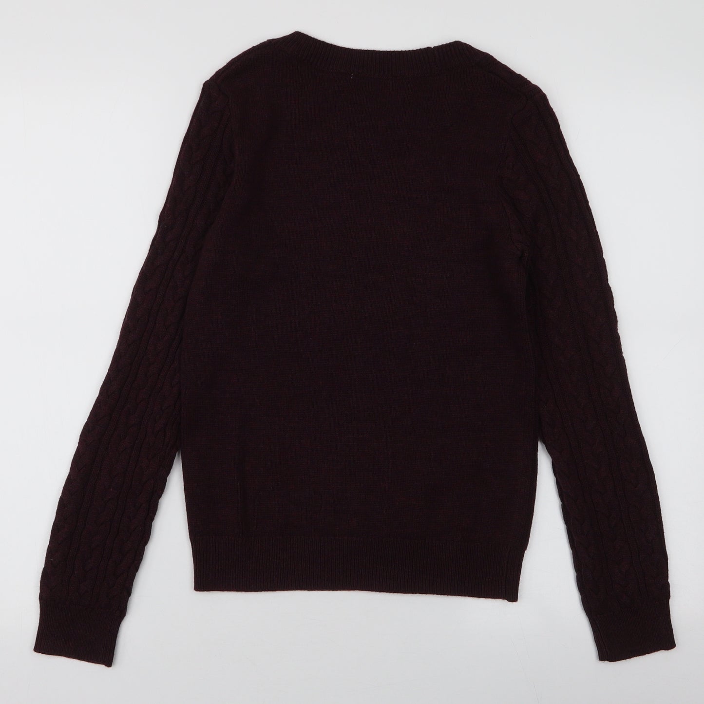 H&M Womens Purple Round Neck  Acrylic Pullover Jumper Size XS