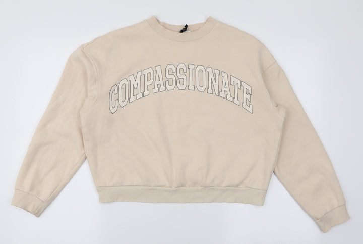 H&M Womens Beige Cotton Pullover Sweatshirt Size M Pullover - Compassionate