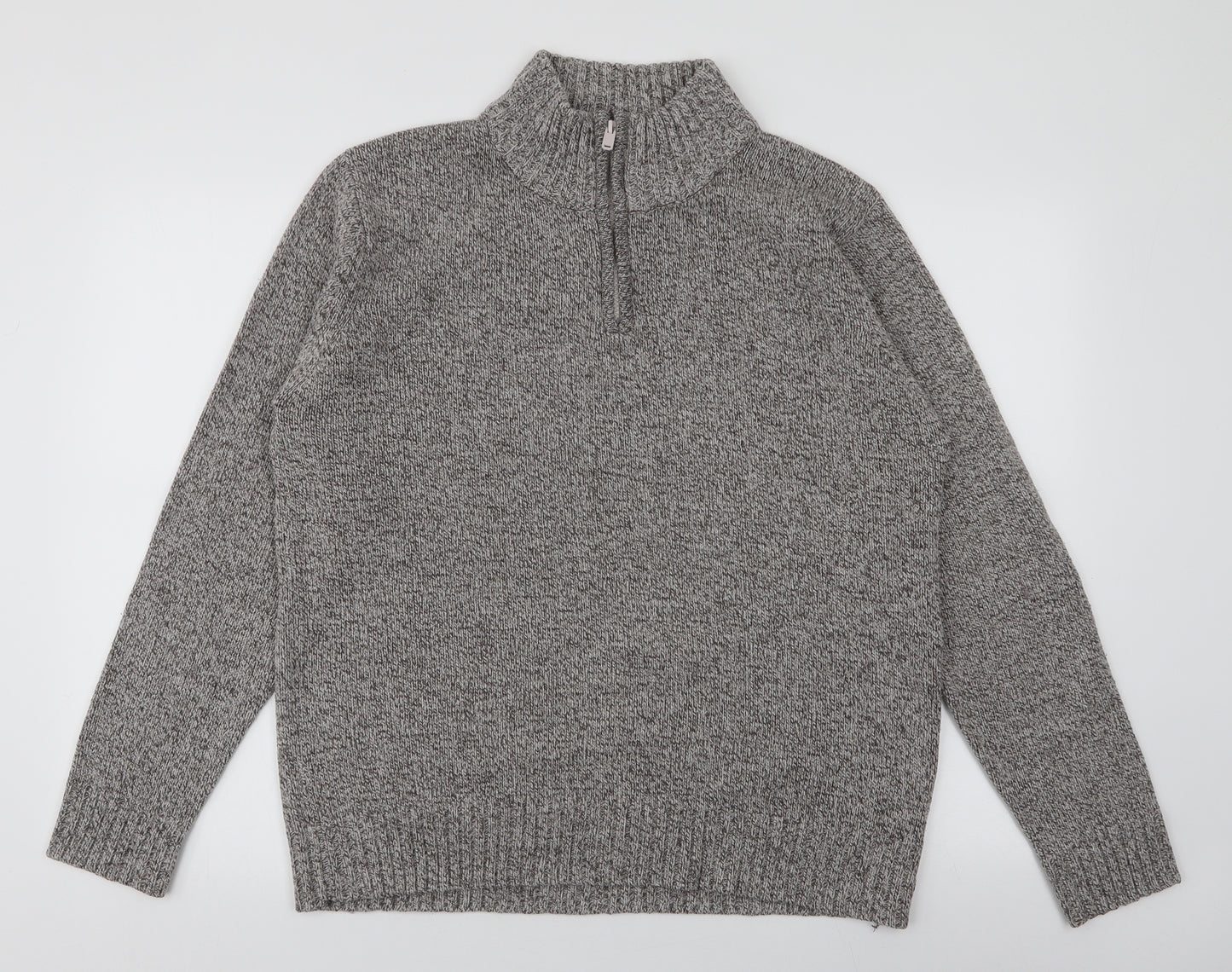 Marks and Spencer Mens Beige High Neck  Acrylic Pullover Jumper Size M