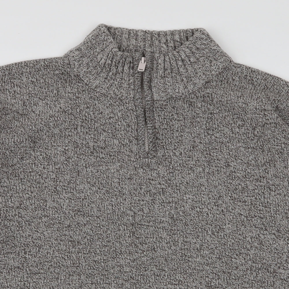 Marks and Spencer Mens Beige High Neck  Acrylic Pullover Jumper Size M