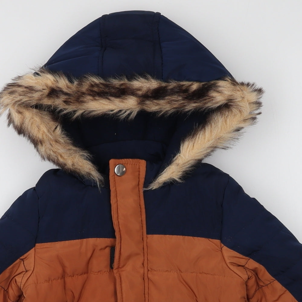 Pep & Co Boys Multicoloured   Puffer Jacket Coat Size 9-12 Months   Zip