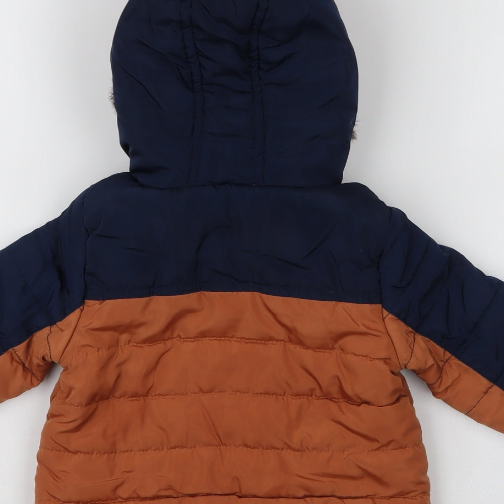 Pep & Co Boys Multicoloured   Puffer Jacket Coat Size 9-12 Months   Zip