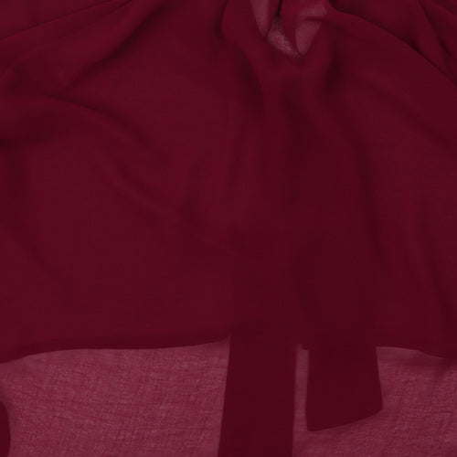 Exhibit Womens Red  Polyester Basic Blouse Size 10 V-Neck
