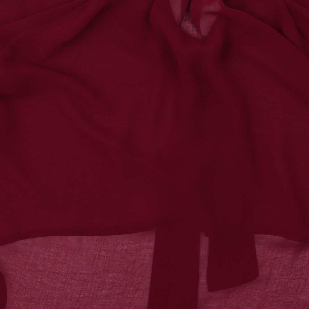 Exhibit Womens Red  Polyester Basic Blouse Size 10 V-Neck