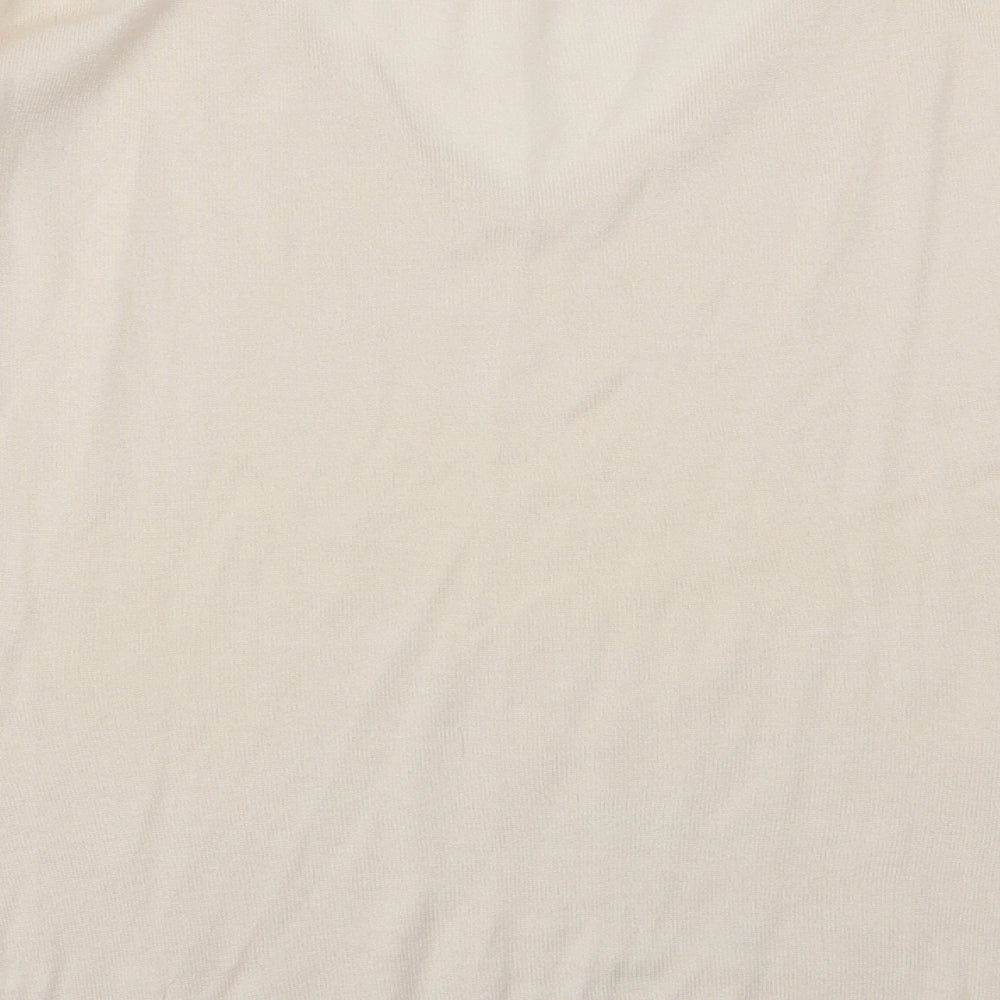 Armani Jeans Womens Ivory V-Neck  Polyester Pullover Jumper Size 14