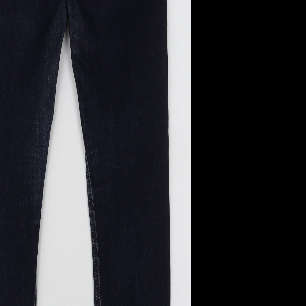 River Island Womens Blue  Cotton Skinny Jeans Size 10 L28 in Slim Zip