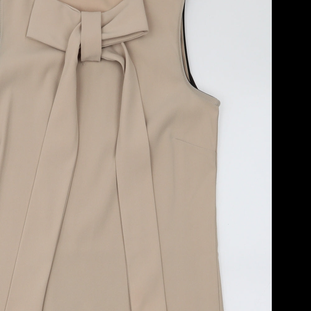 A Wear Womens Beige  Polyester A-Line  Size 14  Round Neck Pullover