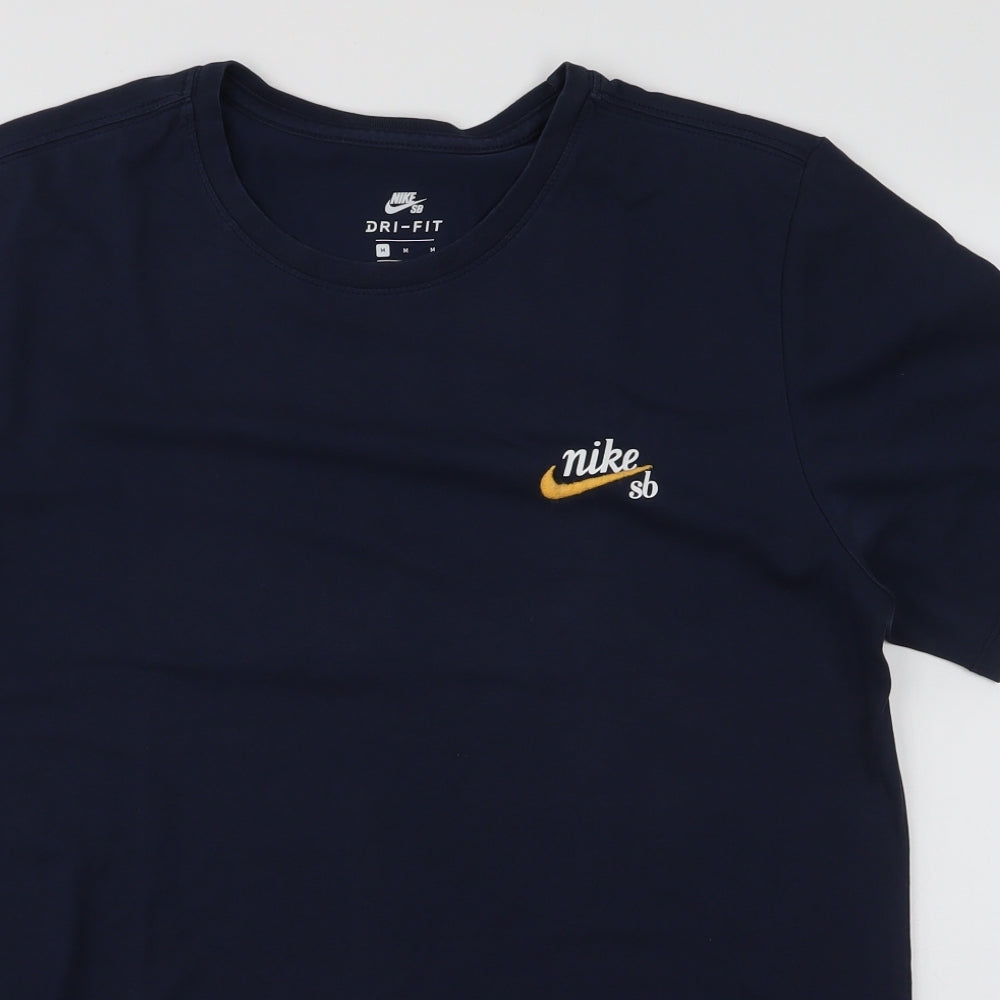 Nike Mens Blue  Polyester  T-Shirt Size M Round Neck