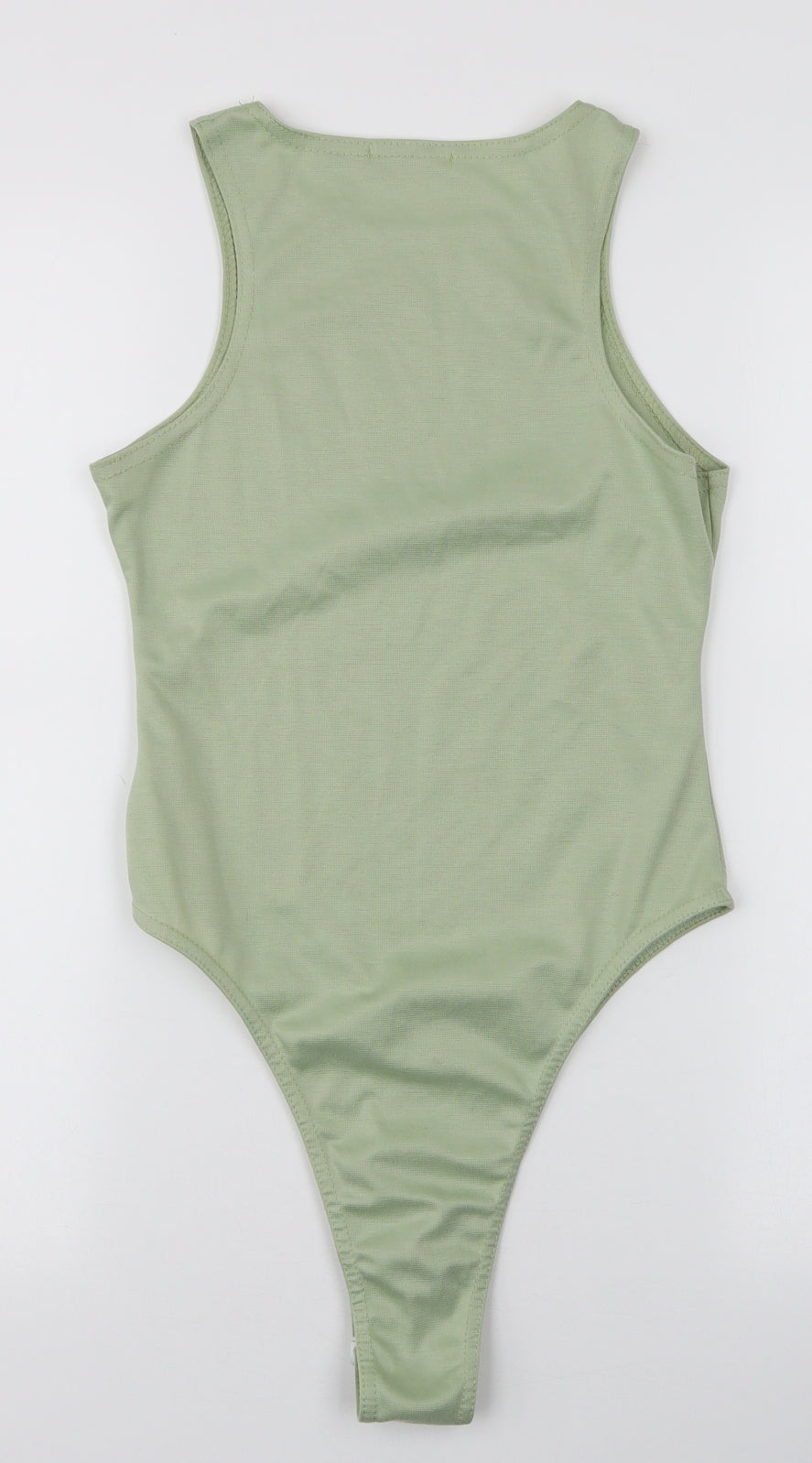 PRETTYLITTLETHING Womens Green  Polyester Bodysuit One-Piece Size 8  Snap